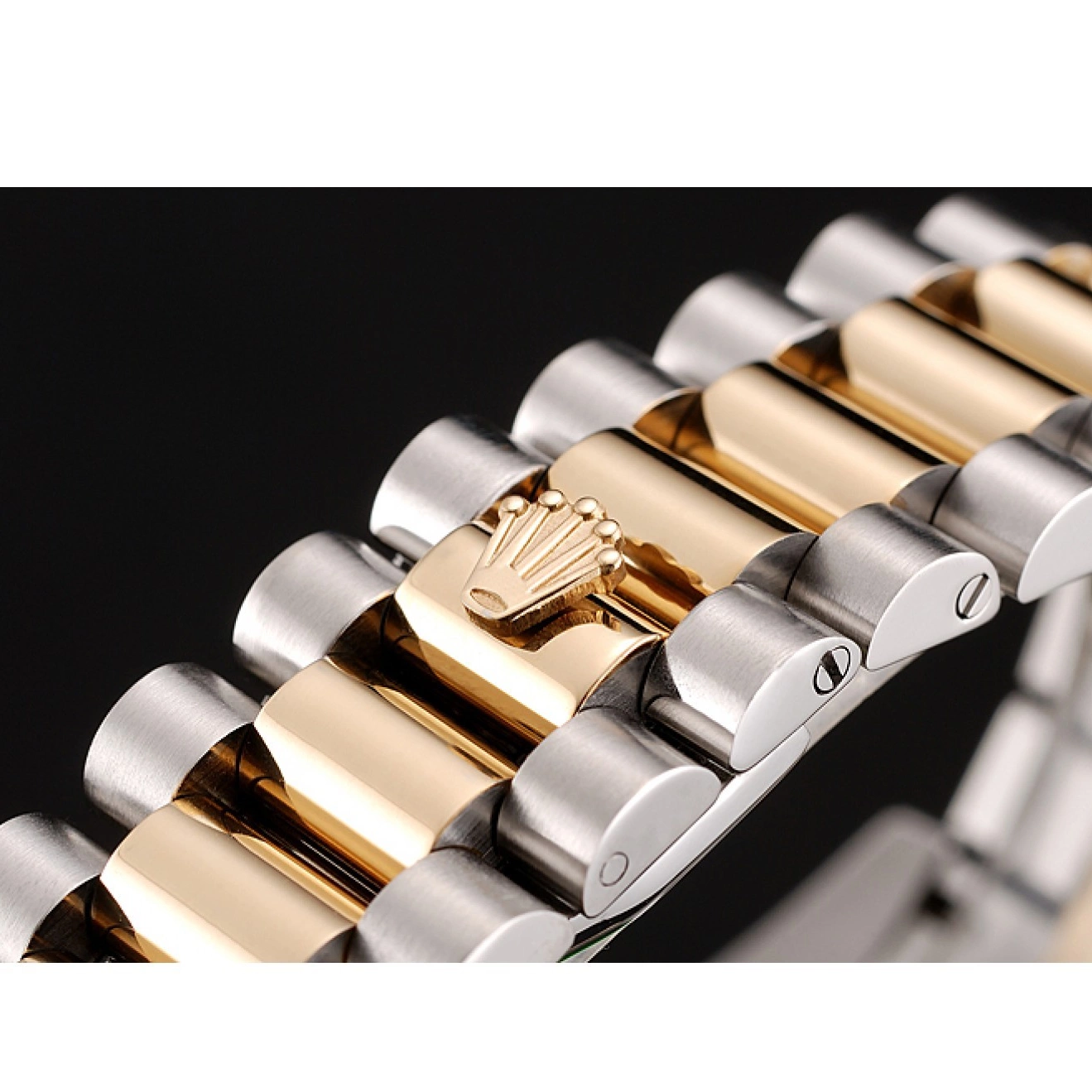 Best AAA Replica Sites Case Gold Two Dial Day-Date 1453974 Tone Bracelet Champagne Steel Stainless Diamond Rolex Swiss 0528